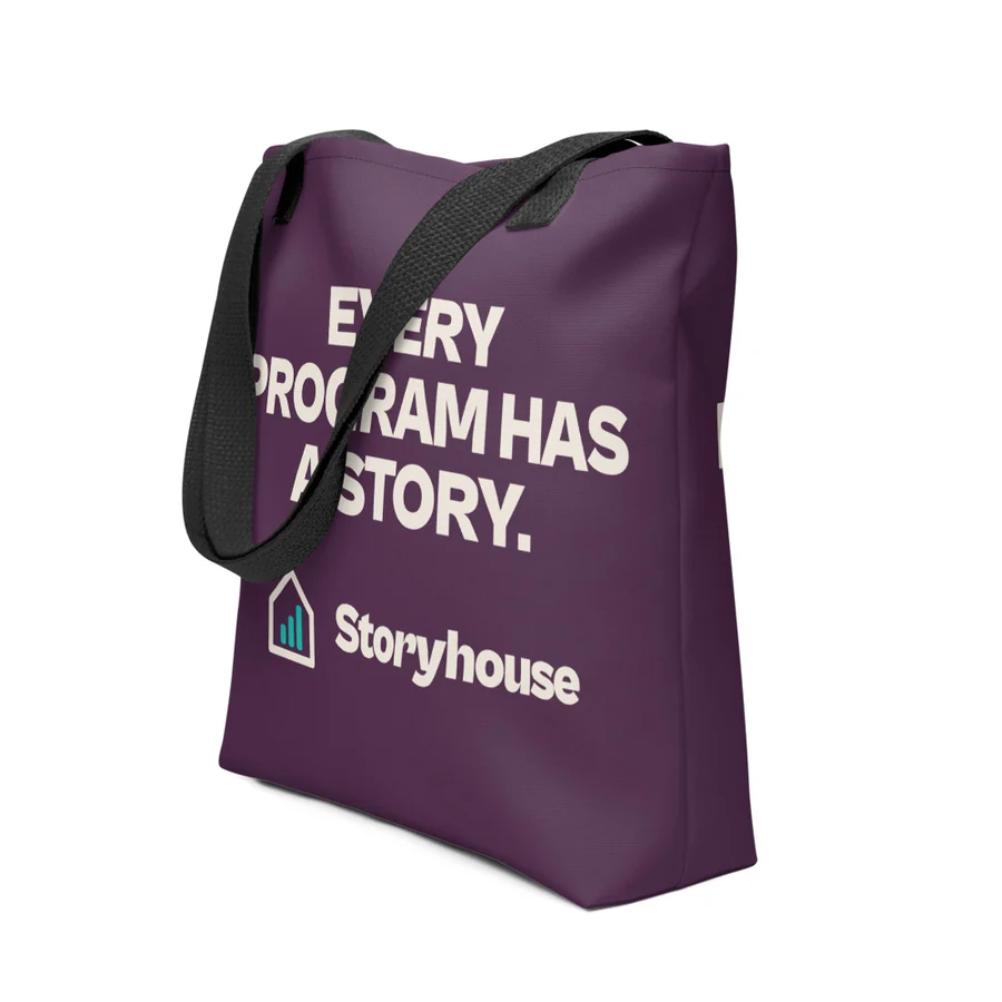 Every Program Has a Story Tote in Plum