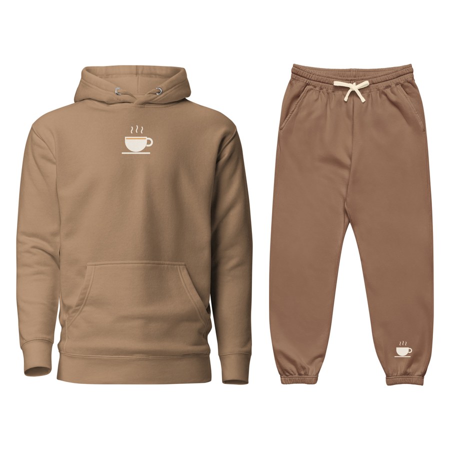 Latte & Mocha Lounge Set in Latte / Mocha, Sipping Tea with a Techie design