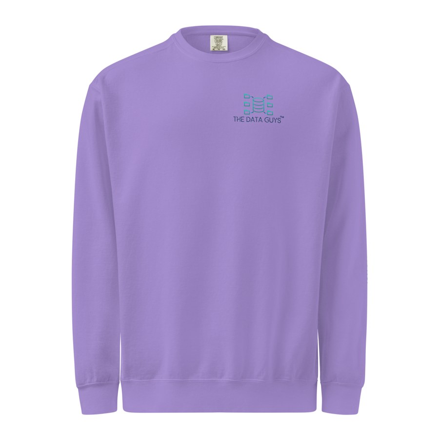 Clean Data Crewneck in Violet, The Data Guys™ design