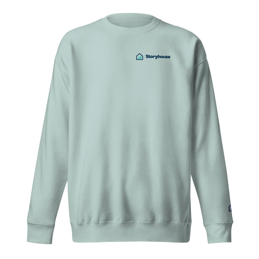 Storyhouse Crewneck in Agave, Storyhouse design