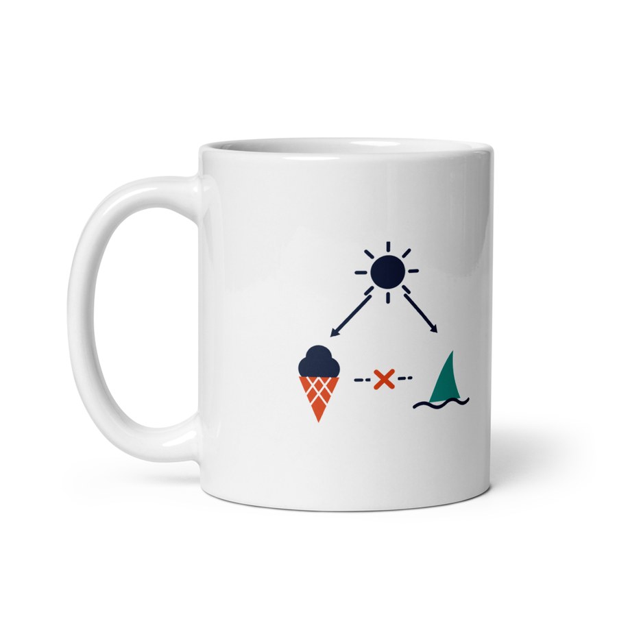 Correlation Is Not Causation Mug in White, Hot Takes by The Data Guys™ design