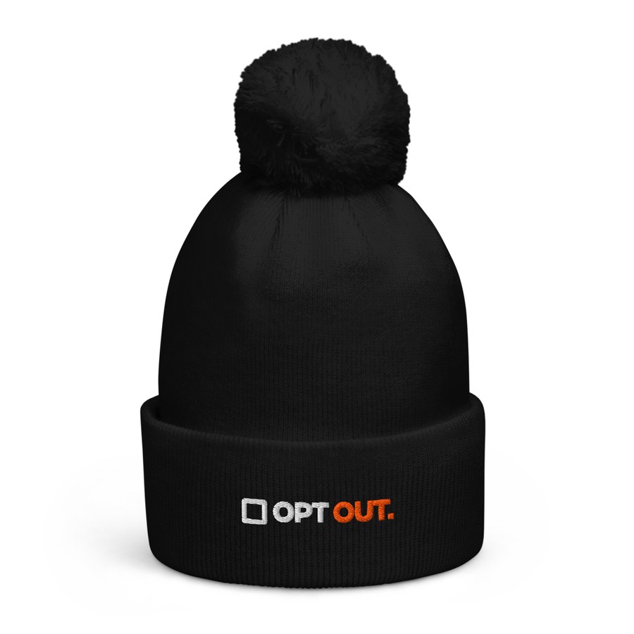 Opt Out Beanie in Black, Hot Takes by The Data Guys™ design
