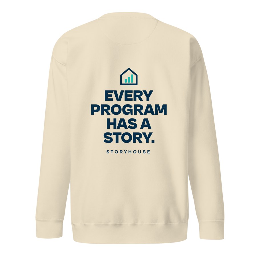 Storyhouse Crewneck in Bone, Storyhouse design