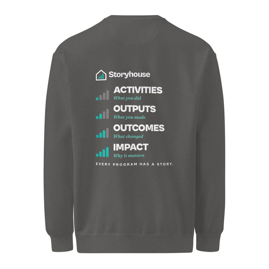 Outcomes Crewneck in Pepper, Storyhouse design