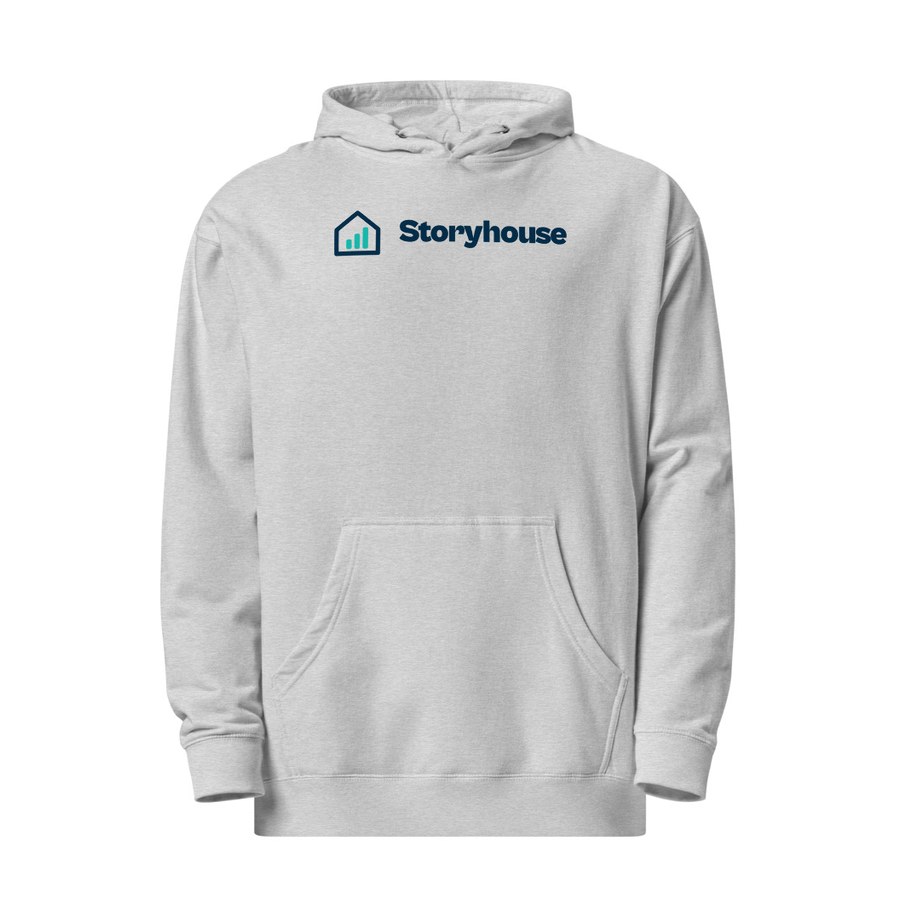 Storyhouse Hoodie in Grey Heather, Storyhouse design