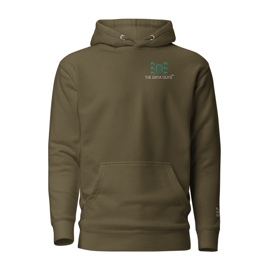 Data House Hoodie in Military Green, The Data Guys™ design