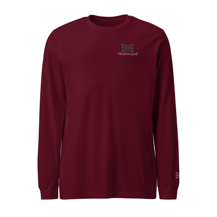 Clean Data Long Sleeve in Maroon, The Data Guys™ design