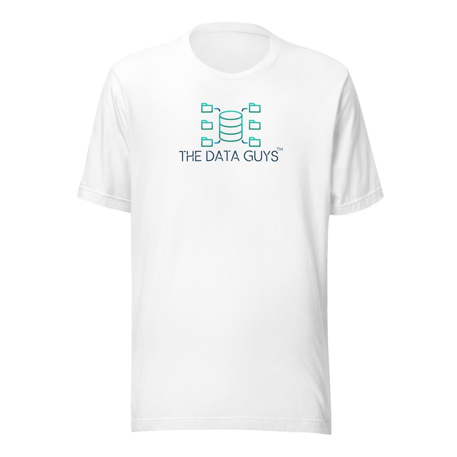 Logo Tee in White, The Data Guys™ design