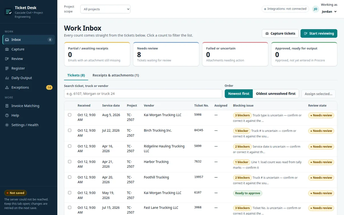 Screenshot of Construction Finance & Field Data Systems